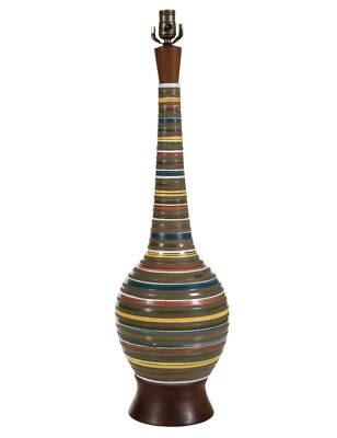Raymor Ceramic Pottery & Wood Table Lamp ~ Bitossi Aldo Londi