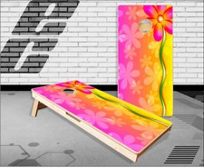 Flower Power Cornhole Boards Bean Bag Toss Game