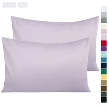 100% Cotton 500TC Sateen Pillowcases - 2 Pillow Cases Per Set King Queen Size