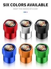 Tappi PORSCHE copri valvola per ruota alluminio gomme pneumatici auto 4 Pz.