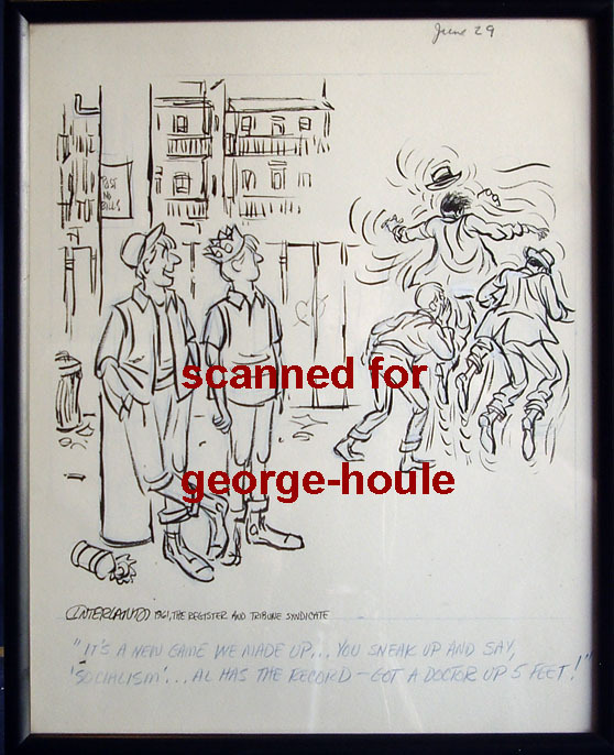 John F. Kennedy - Medicare Plan - Frank Interlandi - Drawing - Signed - 1961