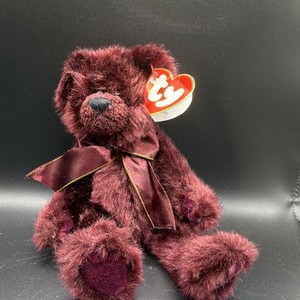 Ty Attic Treasures Beargundy Bear With Me Burgundy Plush Teddy Bear 1993
