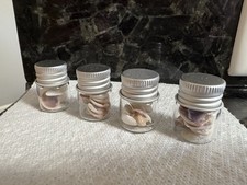 4 Mini Glass Jars Of Sea Shells