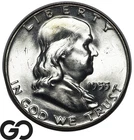 1955 Franklin Half Dollar Blast White Luster Solid Gem BU++