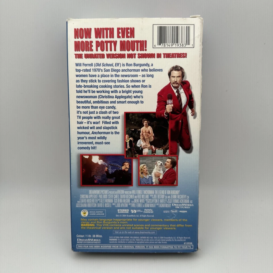 Anchorman: The Legend of Ron Burgundy - Unrated, Uncut & Uncalled For! VHS 2004 - Image 2 of 4