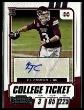 2021 Panini Contenders Draft #304 K.J. Costello Mississippi State Autograph