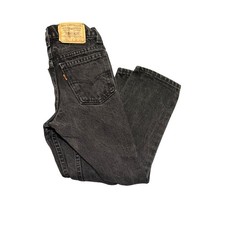 Vintage Levis 550 Kids Black Jeans Orange Tab Made in USA 40350-4159 Size 8