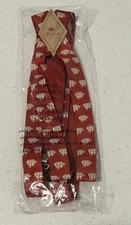 Old Spice Nautical Sailboat Suspenders One Size Red and Brown NEW