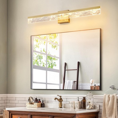 Gold Bathroom Light Fixtures, 32 Inch Modern Vanity Lights for Bathroom 24W - Picture 7 of 8
