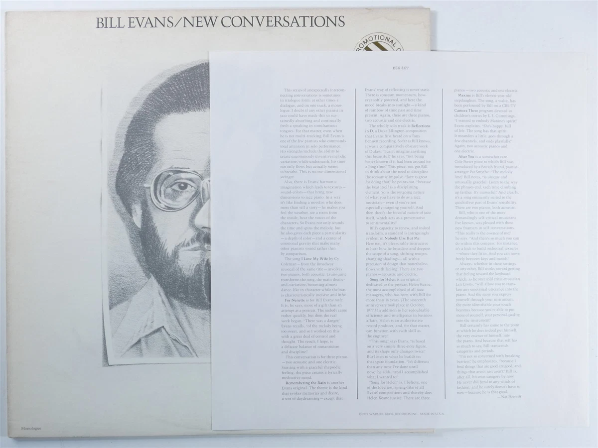 BILL EVANS New Conversations WARNER BROS LP VG++ with insert b