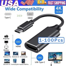 USB-C Type C To HDMI Adapter USB3.1 Cable For MHL Android Phone Tablet Black Lot