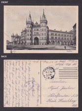 Aachen Germany Military Barracks Kaserne Castle Style 1916 WWI Feldpost Postcard