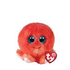 TY Puffies - SHELDON Stuffed Puff Ball Plush Toy Coral Octopus TY-42527