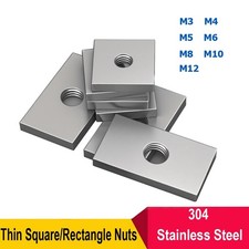 M3 M4 M5 M6 M8 M10 M12 A2 Stainless Steel Square/Rectangle Nuts Thin Type DIN562