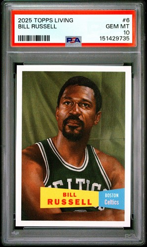 2025 Topps Living Bill Russell #6 "RARE - Low Pop" PSA 10 GEM MINT