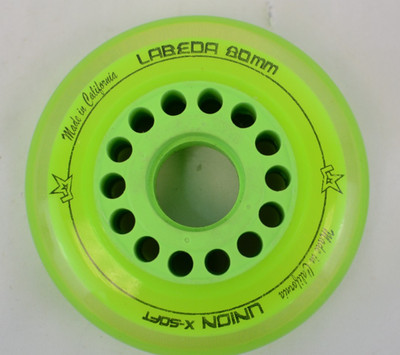 Labeda Union X-Soft Inline Hockey Wheels 80mm Green 4-Pack (0410-454)