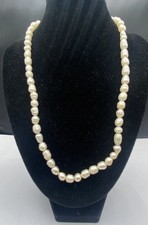 Freshwater Pearl Necklace Baroque White Single Strand 17.5" 23g