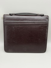 Faux Brown Leather Business Portfolio, Notebook Organizer Zipper Closure