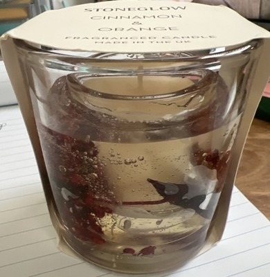 Stoneglow Cinnamon &  Orange Candle 2.64 Oz Natural Wax Botanical Collection
