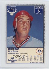 1987 Kraft Home Plate Heroes Food Issue White Card Stock Kent Hrbek #25 1v6