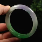 59mm White Lavender Green Jadeite Jade Bangle Bracelet Burma Jade Bangle A-14327