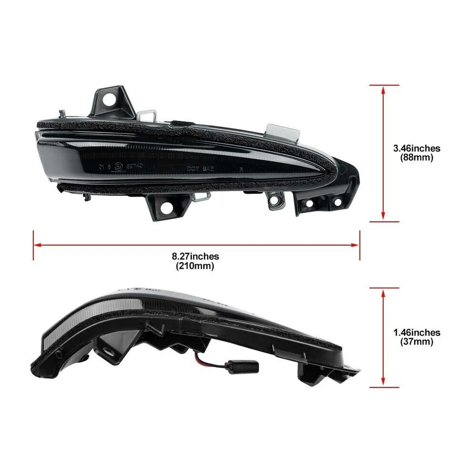 Luz de señal de espejo lateral LED secuencial ahumada para Lexus RX350 RX450H 2009-2015 Foto 3 de 4