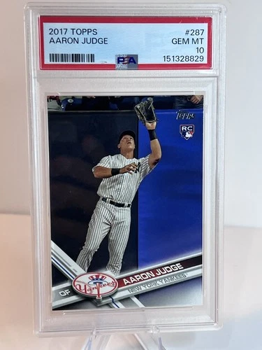 2017 Topps Aaron Judge Rookie Card PSA 10 Gem Mint Baseball #287 Catching