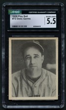 Debs Garms #72 1939 Play Bill Baseball Trading Card CGC Grade 5.5