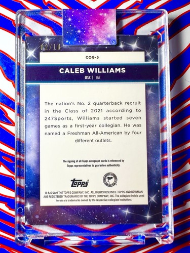 2022 Bowman U Caleb Williams Constellations of Greatness Case Hit Auto /10 SSP - Picture 2 of 2