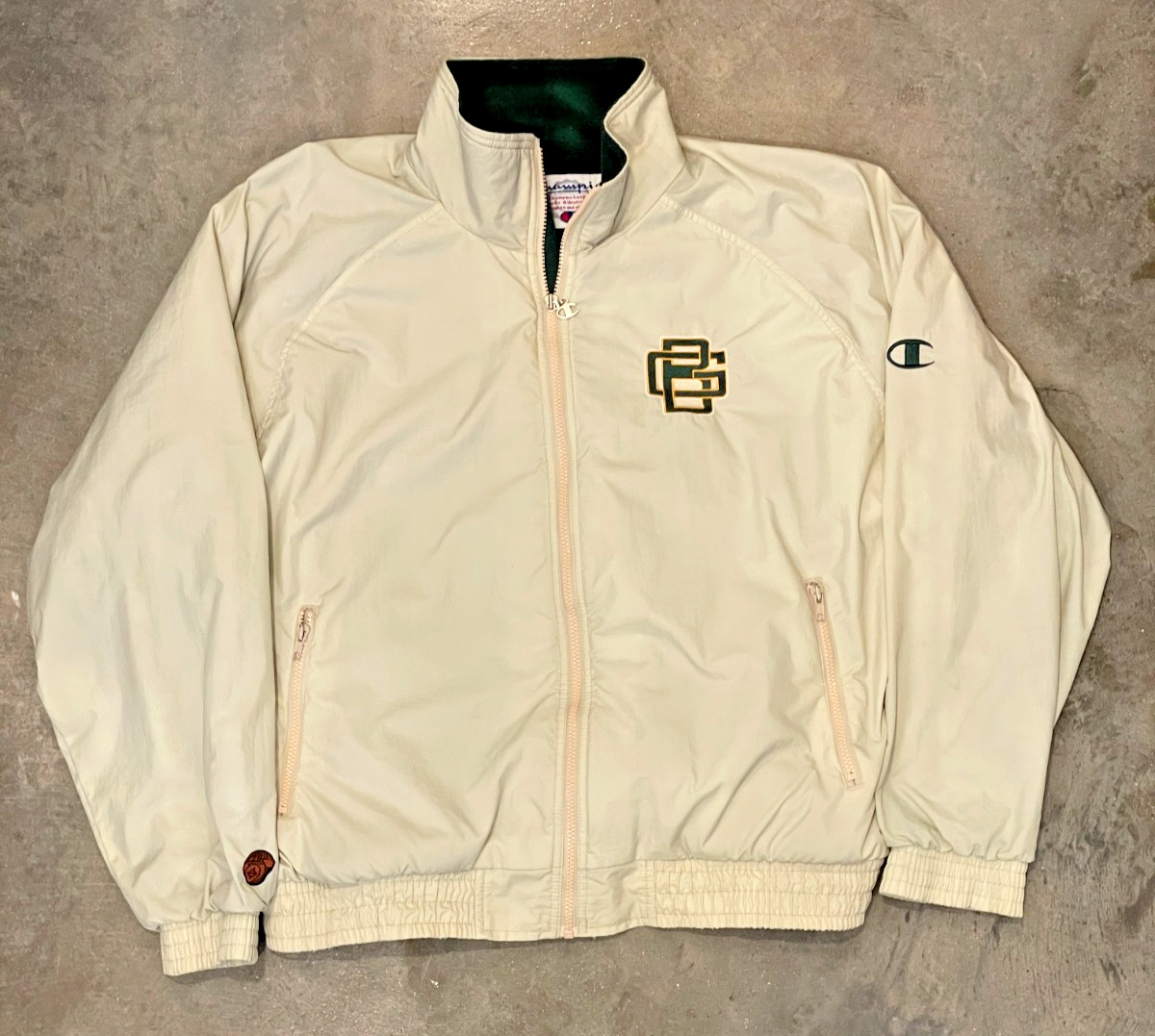 Champion Green Bay Packers Bomber Jacket Mens XL Vintage Boxy Fleece Lined NFL