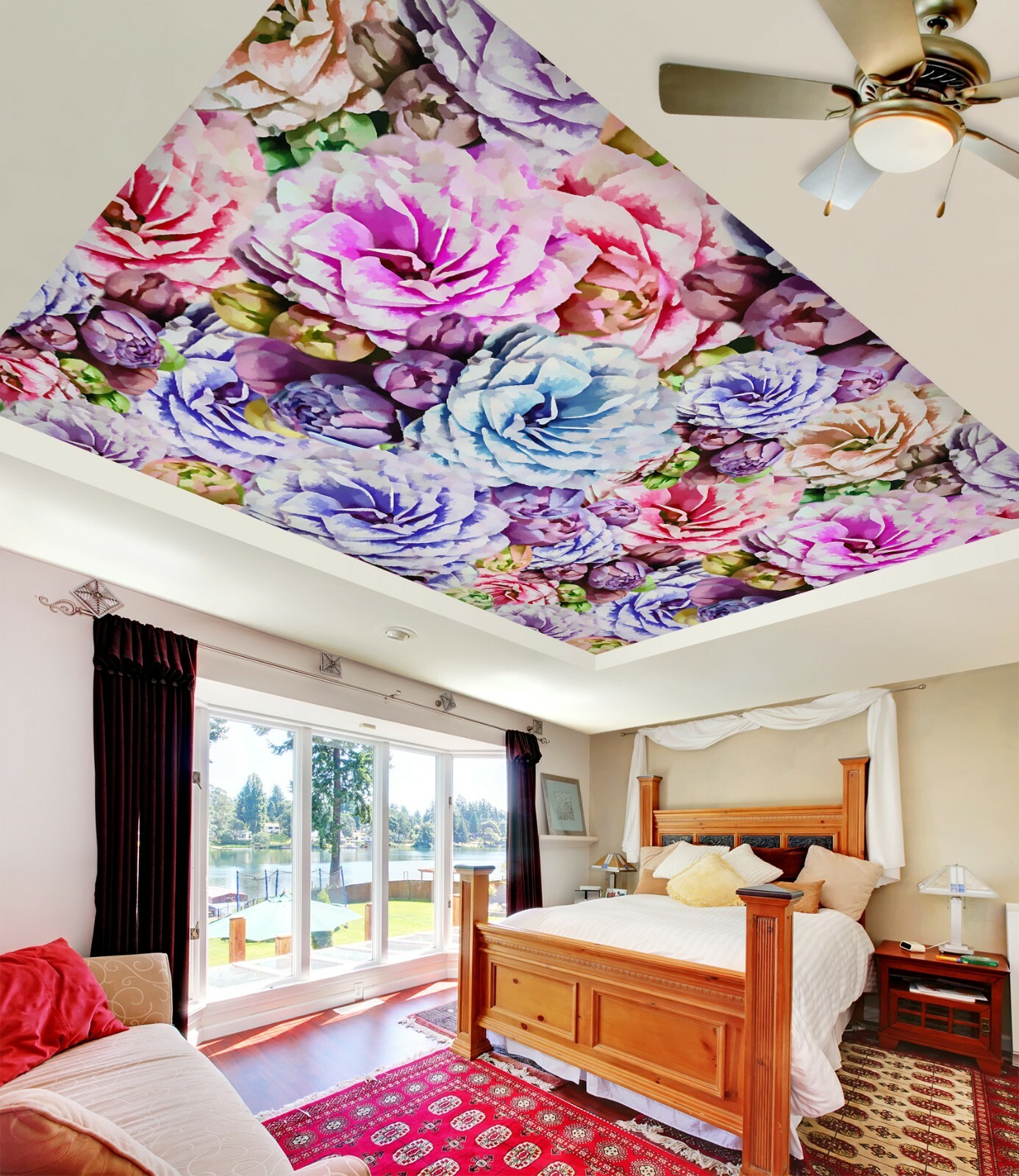 3D Coloured Flowers 134 WallPaper Murals Wall Print Decal Wall Deco AJ WALLPAPER