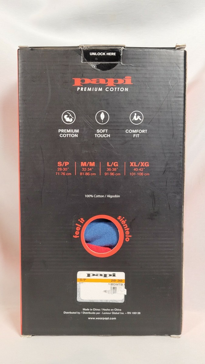 Papi 6 Pk Low Rise Briefs S Solid Black Gray Blue Red