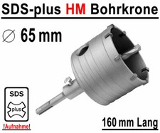 SDS-Plus Hartmetall Bohrkrone Dosenbohrer Mauerwerk Kernbohrer Ø 65 mm x 160 mm
