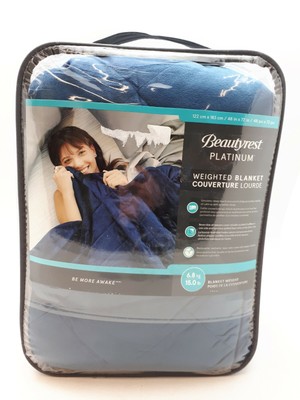 Beautyrest Platinum Weighted Blanket: 48 in x 72 in |15 lbs | Blue (Mid