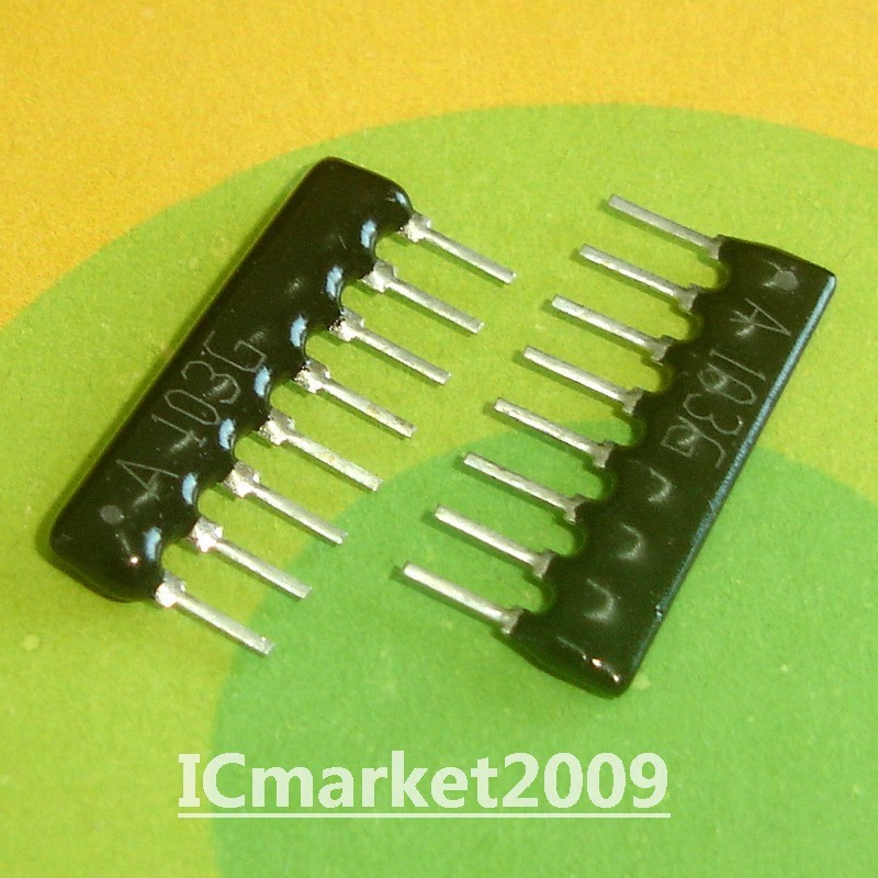 200 PCS A08-103G A 103G 10K ohm 10KR 7 Commoned Resistor Network Array ...