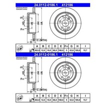 2x ATE 24.0112-0186.1 Bremsscheibe 302 mm für Land Rover Freelander 2 L359