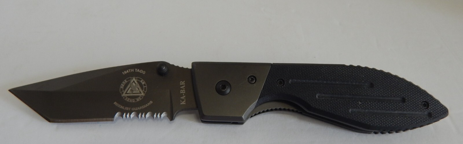 KA-BAR Warthog Folding Knife 3075 US ARMY 164th TAOG Fort Rucker 3" Blade New 