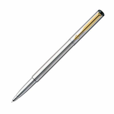 Parker Moments Vector Gold Trim Roller Ball Pen Silver Blue Ink | eBay