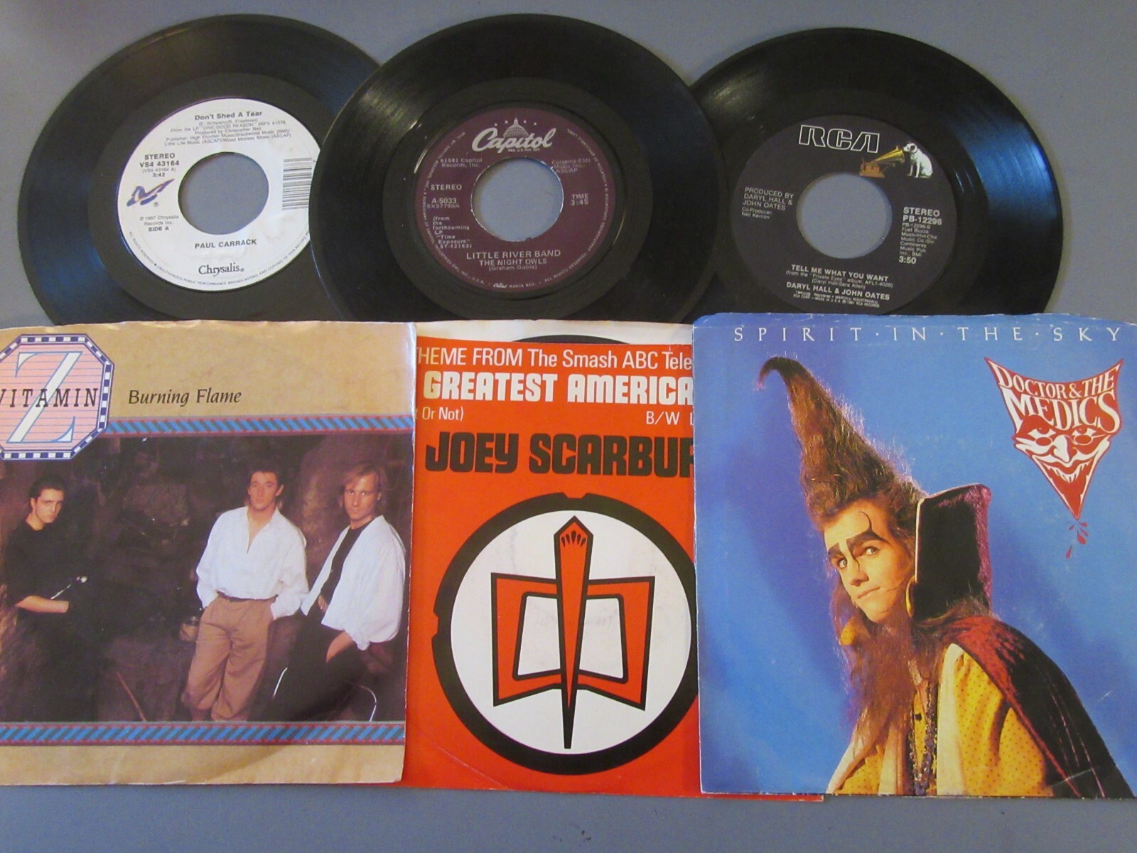 Vinyl Records 45rpm Lot 6pc Vitamin Z, Doctor & Medics, Greatest American Hero +-image