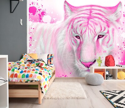 3D Rosa Tiger C1501 Tapete Wandbild Fototapete Sheena Pike Amy