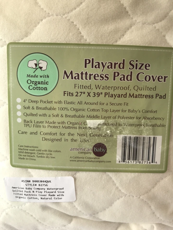 American Baby Company 防水绗缝包 N 游戏床尺寸贴合垫... — 第 2/4 张图片