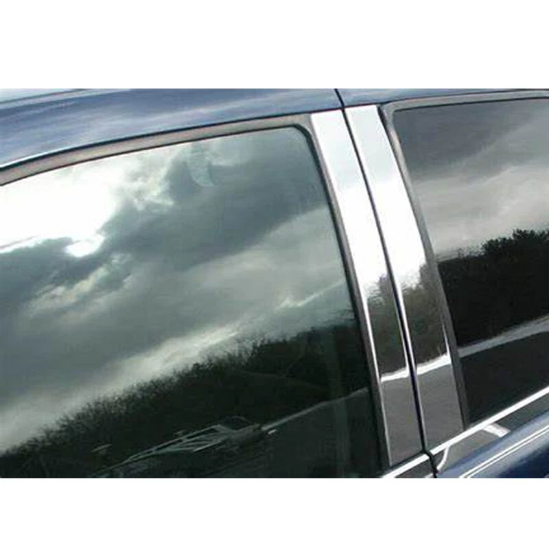 Para BMW Serie 3 E90 2005-2012 Plateado Cromo Pilar Postes Ventana Puerta Borde Cubierta Foto 4 de 4