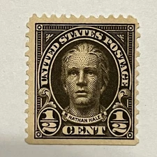1925 U.S. MNG 1/2C STAMP #551 PERF 11x11, NATHAN HALE AMERICAN SOLDIER AND SPY