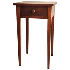 One Drawer STAND, Nightstand, Hepplewhite, Neoclassical, Cherry, Early 1800,28"t