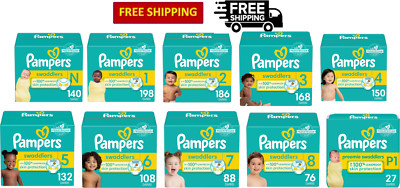 Pampers Swaddlers Ultra Soft Disposable Baby Diapers,  Available sizes N   8