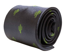 Frederick Thomas Designer Cravatta da Uomo - Scuro Blu Navy - Verde Cactus