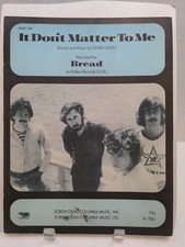 It Don't Matter To Me Sheet Music Bread Piano Guitar Lyrics 70s Folk Rock    F4W
