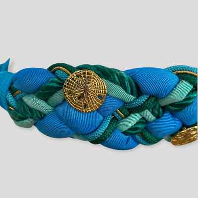Vintage Unique Braided Turquoise Gold Sand Dollar Stretchy  display picture 1