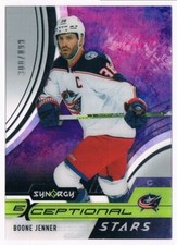2021-22 UPPER DECK SYNERGY EXCEPTIONAL STARS GREY BOONE JENNER 300/899 COLUMBUS