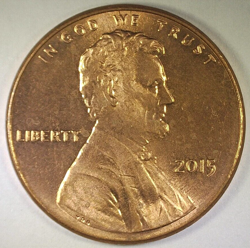 2015P BU LINCOLN PENNY "SPIKE HEAD" DIE CRACK/CUD *FREE SHIPPING* - Image 2 of 3